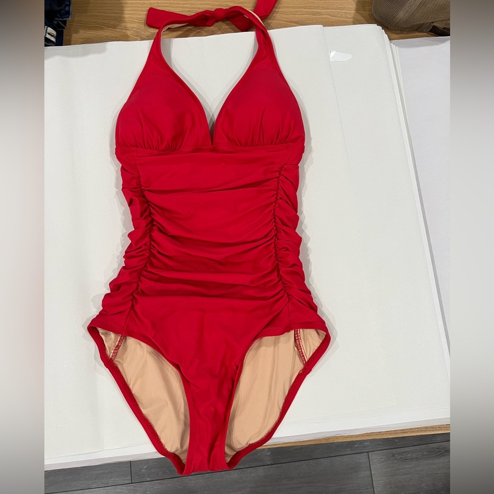 J. Crew One Piece Red Swim Suit Size 8